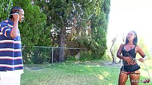 Ebony girlfriend's bushy pussy tricked best friend into bbc cheating doggystyle pound