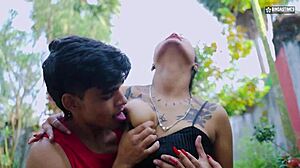 desi yoga teacher fucks her sexy 18yo student outdoors in full hindi heat