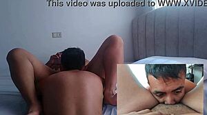 latina squirts gushing pussy juices straight into hungry man's mouth closeup