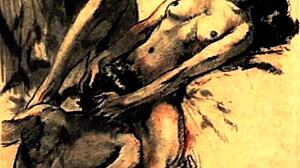 These vintage erotic drawings capture antique retro passion and desire