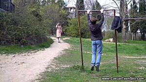 casual teen eliza thorne treats hurt ankle with hardcore pussy riding and doggystyle cumshot