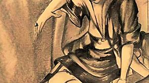 These vintage erotic drawings capture antique retro passion and desire