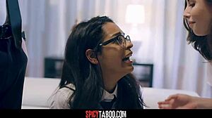 stepsiblings take turns on virgin teen in taboo austria threesome fuck