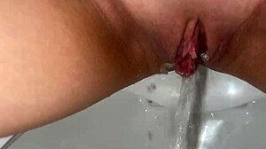 Shaved Pussies Piss in Lacy Lingerie Closeup?