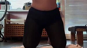 Busty Tattooed Mommy Stretches Curvy Big Tits And Ass In Yoga Pose