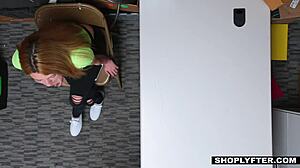 Horny Thick Blonde Teen Shoplifter Alexa Raye Seduces Officer With Big Cock