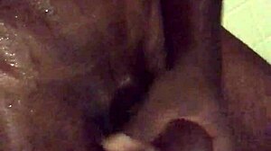 Amateur black guy strokes monster bbc in homemade shower masturbation session