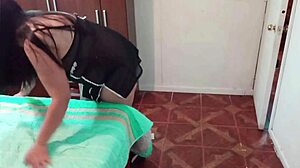 stepson sneaks up on stepmom bending over bed then rams her ass with bbc close up