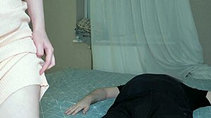 STEP MOMMY Took Off PANTIES And SUCKED STEPSON'S COCK After Face Fucking Handjob Cumshot