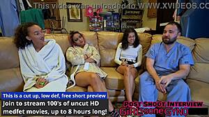 aria nicole spreads shaved pussy for patient tickling in hospital humiliation