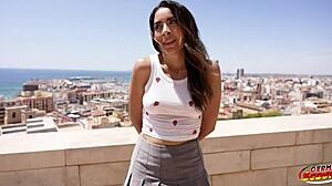 German Scout Kitty Love Latina Casting Chokes on Massive Cum!