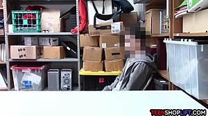 Female MALL COP Milf BLACKMAILS Young Guy For OFFICE SEX Pounding