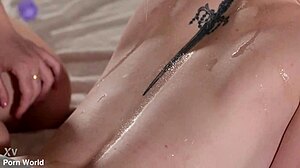 Ravishing Redheads Kiara Lord and Lenina Crowne Ride Masseuse's Big Cock Cowgirl at Spa After Licking Balls