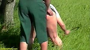 bbw mature takes rough outdoor anal on ranch