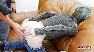 Exotic Coed Fingers Shaved Pussy Before Sucking Cock Hard!