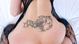 czech MILF HUGE TITS FUCKS IN FISHNETS DOGGYSTYLE BED!