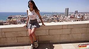 German Scout Kitty Love Latina Casting Chokes on Massive Cum!