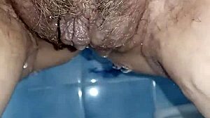 Pregnant flashes toilet bidet tease