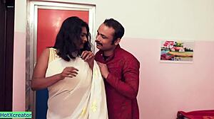 hot bhabhi moans as devar bends her over for rough doggystyle creampie