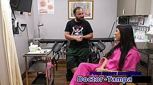 dr tampa's pokin selena sativa's shaved pussy n ass backstage at uni with dildo n fingers makin her moan n gape