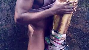 wanna see sexy young babe take hard CUM on her ass in the forest