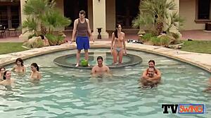 i joined horny couples in jacuzzi for wild group foreplay action