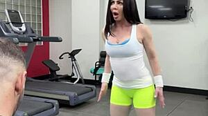 horny fit milf nina dolci creams during vip pussy gym workout session