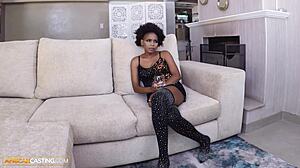 Busty Ebony Milf Pounded Hard by Big White Cock in Casting