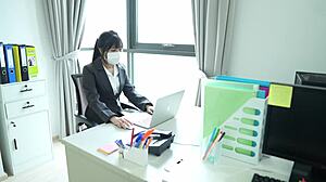 office manager seduces staff with anal play and ass licking at work