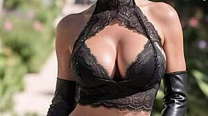 my cougar leather dream with teen by the pool