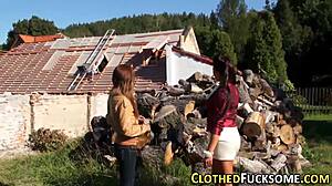 Threeway Glam Hos in Heels Get Monster Cock Facial Spray