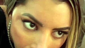 petite blonde latina shakes natural tits during pov casting chat