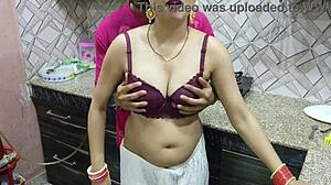 desi bhabhi bent over kitchen counter taking devar's hard cock doggystyle