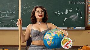 Witch teacher, wanna ride my broomstick in this halloween classroom fuck fest?