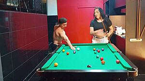 pool game in motel turns teasing with sultry southern transsexual's big ass curves