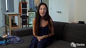 cameron canela squirts fast from juicy pussy fingering and huge dildo orgasm