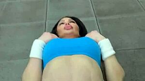 horny fit milf nina dolci creams during vip pussy gym workout session