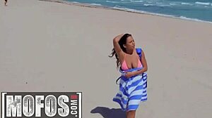 hey autumn falls, naughty beach tease for lifeguard