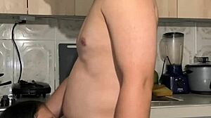 Intensely Pounding Stepmom's Wet Pussy in Kitchen Frenzy