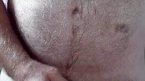 Rustyas1 Jerks Hairy Big Belly Small Cock Happily!