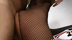 ionella dantes bends for big cock anal pounding in fishnets