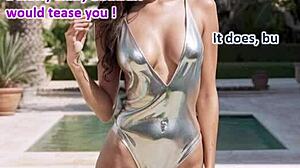 my cougar leather dream with teen by the pool