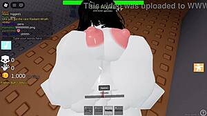 pounding egirl's tight holes hard inside roblox game world