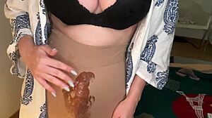 he catches his stepmom with those milky boobs in her bedroom and can't look away