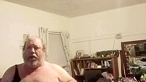 country girl slips into tight one piece swimsuit showing small cock bulge