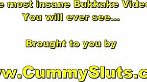 Cum Soaked Brunette Gangbang Slut