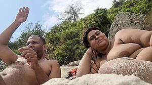 nudist beach flashing my huge fat pussy lips everyone stares at bbw brazilian