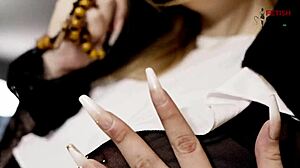 Freirinha Madalena's Pierced Nipples Tease in Brazilian Stocking Shoot