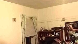 country girl slips into tight one piece swimsuit showing small cock bulge