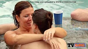 i joined horny couples in jacuzzi for wild group foreplay action